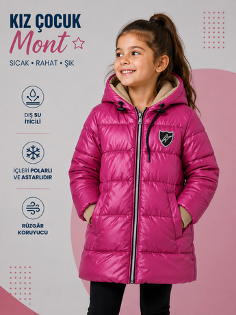 Alkan - 6-13 Yaş Kız Çocuk Alkan Dolum Mont