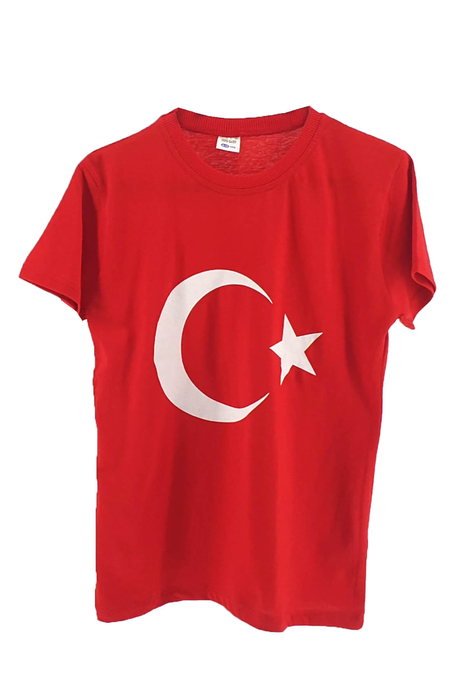 Ay Yıldızlı Unisex Çocuk Tişört 6-14 Yaş 4'lü Serili