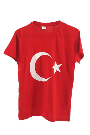 Alkan - Ay Yıldızlı Unisex Çocuk Tişört 6-14 Yaş 4'lü Serili