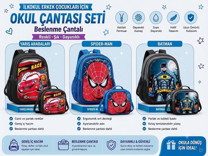 İlkokul Erkek Çantaları