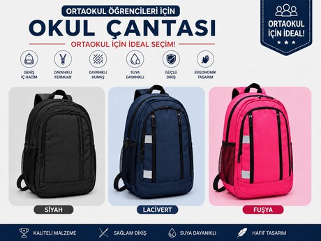 Ortaokul Kız Çantaları - Thumbnail