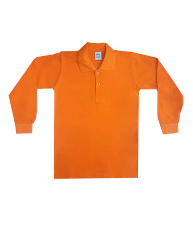 Yetişkin Polo Yaka Uzun Kollu Unisex Tişört - Thumbnail